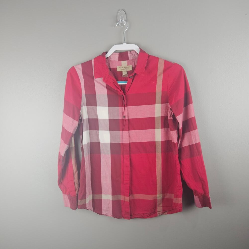 Burberry Button Down Long Sleeve Women's Top Size XS Classic Design